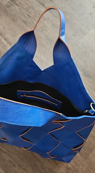 Ledertasche Blau