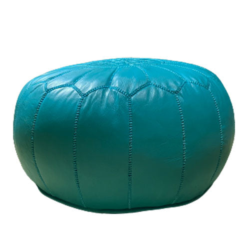 Leder Pouf Türkis | Ø:50cm